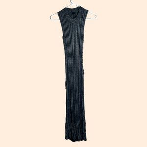 NBD Metallic Maxi Cutout Lace Up Dress